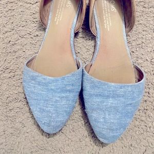 Toms, size 8, colour Jean and nude